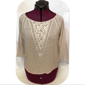 3️⃣ for $10🎉Lauren Conrad 3/4 Sleeve Linen Top